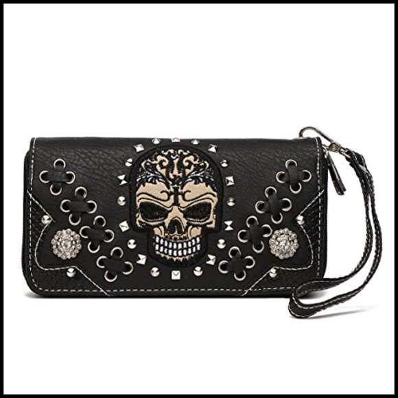 Punk Style Vegan Leather Backpack Wallet Set Adjustable Straps Daypack main image 4